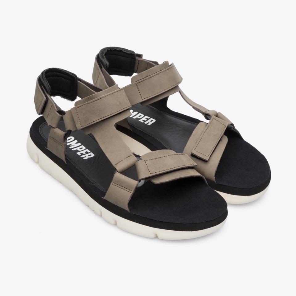 Camper Oruga Beige Black - Camper Mens Sandals ||9345-KYDZB||